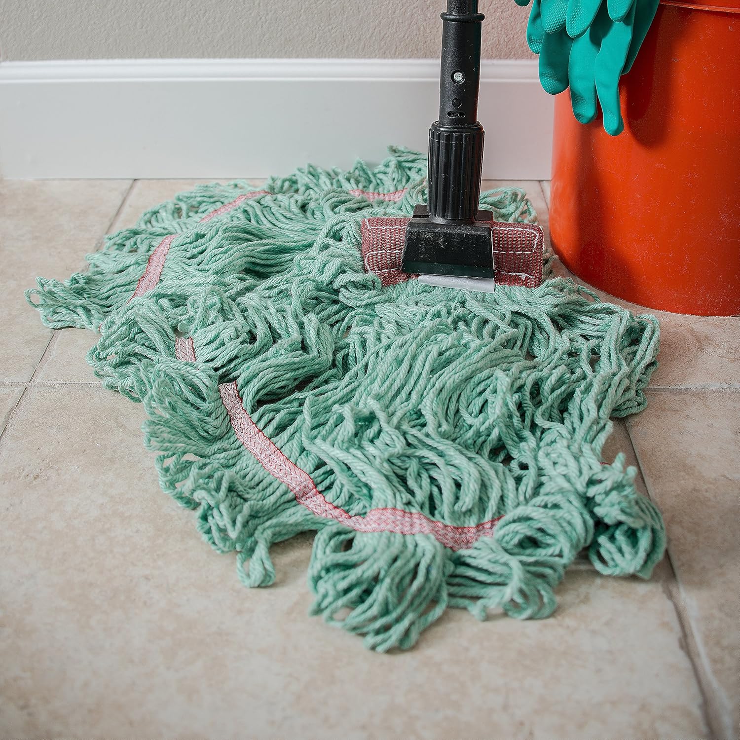 Carlisle FoodService 12-Piece Mopped Heads Large Green